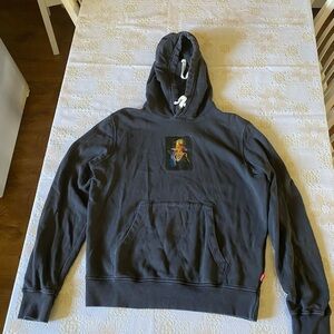 Diesel Charcoal Hoodie with Artistic Graphic